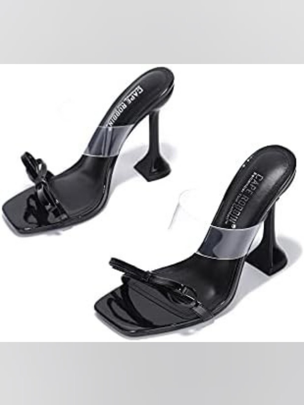 Cape Robbin Miska High Heels for Women, Transparent Strappy Open Toe Shoes Heels - Picture 3 of 7